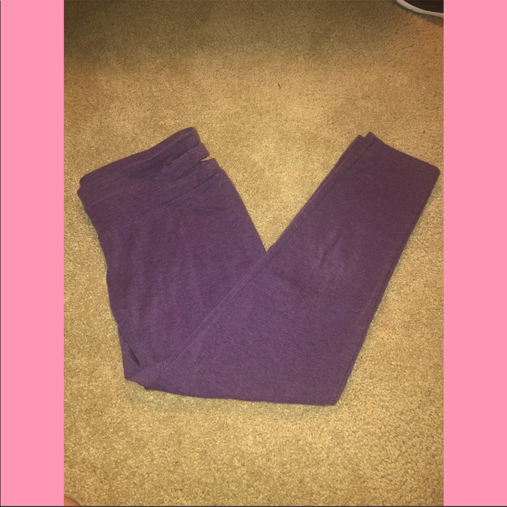 purple crop leggings